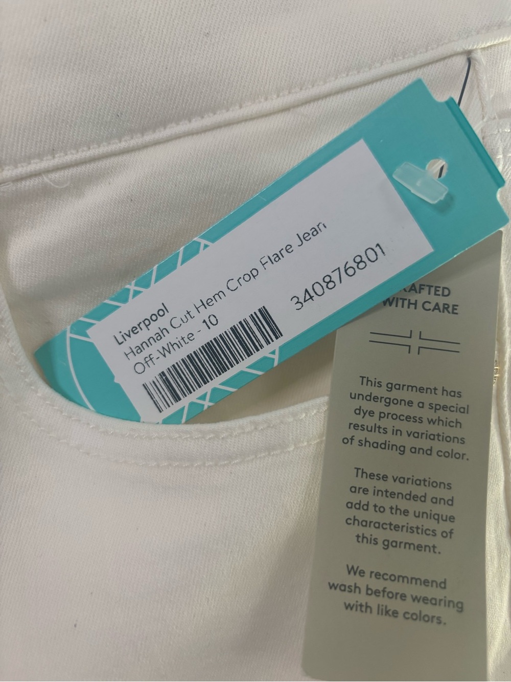 Liverpool Hannah Crop Flare Jean - Off-White